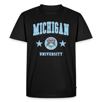 Université du Michigan - T-shirt Premium bio Homme - noir - Devant - Nico (187cm)
