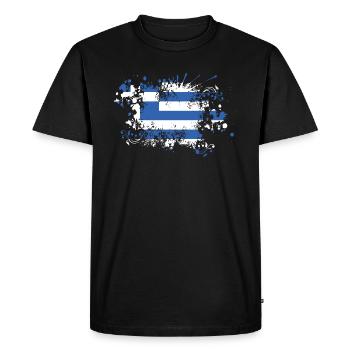 Grèce Drapeau Des taches Athènes Crète Kos Hellas - T-shirt Premium bio Homme - noir - Devant - Nico (187cm)