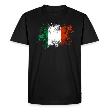 Italie Drapeau Klecks Italien Drapeau Italien - T-shirt Premium bio Homme - noir - Devant - Nico (187cm)