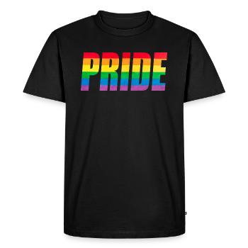 Rainbow Pride Graphic - Men's Premium Organic T-Shirt - black - Front - Nico (187cm)