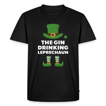 Le lutin à boire au gin - T-shirt Premium bio Homme - noir - Devant - Nico (187cm)