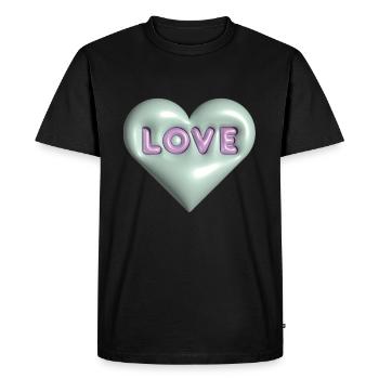 Love 3D bubble - T-shirt Premium bio Homme - noir - Devant - Nico (187cm)