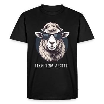 I Don't Give A Sheep Funny Sheep - Men's Premium Organic T-Shirt - black - Front - Nico (187cm)