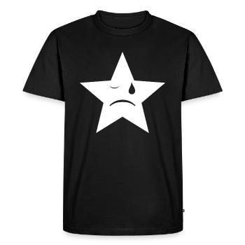 Sad Star Graphic - Men's Premium Organic T-Shirt - black - Front - Nico (187cm)