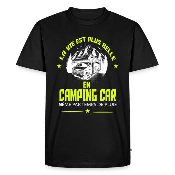 CAMPING CAR - T-shirt Premium bio Homme - noir - Devant - Nico (187cm)