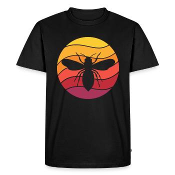 Honey Bee Retro Style Vintage - Men's Premium Organic T-Shirt - black - Front - Nico (187cm)