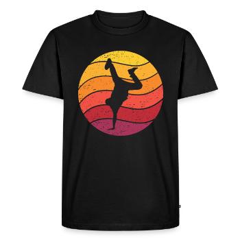Breakdance Retro Style Vintage - Men's Premium Organic T-Shirt - black - Front - Nico (187cm)