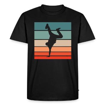 Breakdance Retro Style Vintage - Men's Premium Organic T-Shirt - black - Front - Nico (187cm)
