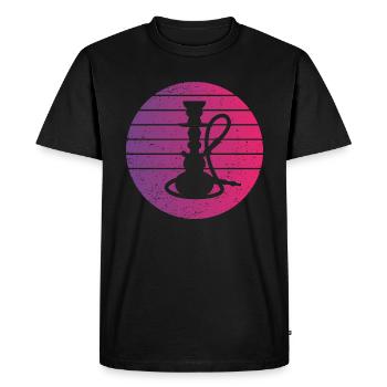 Pipe à eau Retro Style Vintage - T-shirt Premium bio Homme - noir - Devant - Nico (187cm)