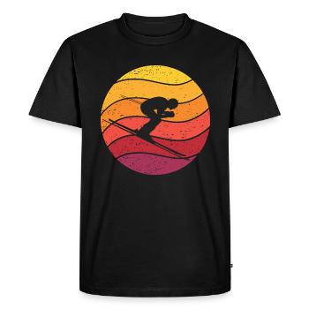 Skiing Retro Style Vintage - Men's Premium Organic T-Shirt - black - Front - Nico (187cm)