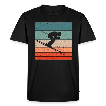 Skiing Retro Style Vintage - Men's Premium Organic T-Shirt - black - Front - Nico (187cm)