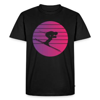 Skiing Retro Style Vintage - Men's Premium Organic T-Shirt - black - Front - Nico (187cm)