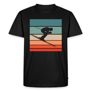 Skiing Retro Style Vintage - Men's Premium Organic T-Shirt - black - Front - Nico (187cm)