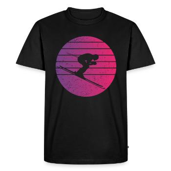 Skiing Retro Style Vintage - Men's Premium Organic T-Shirt - black - Front - Nico (187cm)