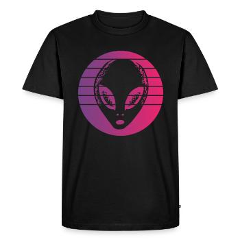 Alien Retro Style Vintage - Men's Premium Organic T-Shirt - black - Front - Nico (187cm)
