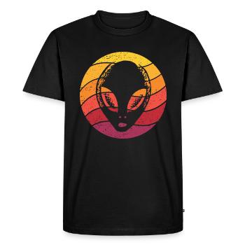 Alien Retro Style Vintage - Men's Premium Organic T-Shirt - black - Front - Nico (187cm)