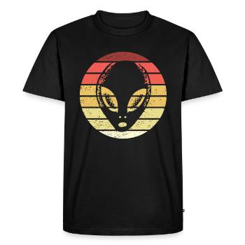 Alien Retro Style Vintage - Men's Premium Organic T-Shirt - black - Front - Nico (187cm)