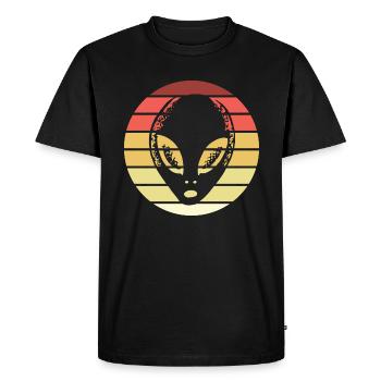 Alien Retro Style Vintage - Men's Premium Organic T-Shirt - black - Front - Nico (187cm)