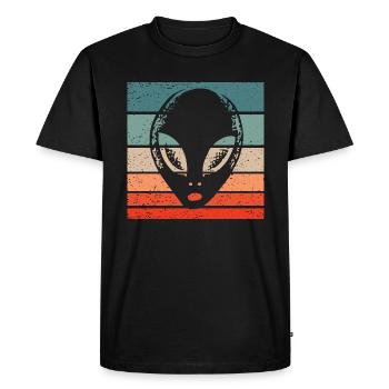 Alien Retro Style Vintage - Men's Premium Organic T-Shirt - black - Front - Nico (187cm)