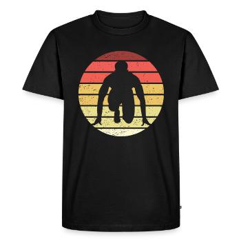 Running Retro Style Vintage - Men's Premium Organic T-Shirt - black - Front - Nico (187cm)