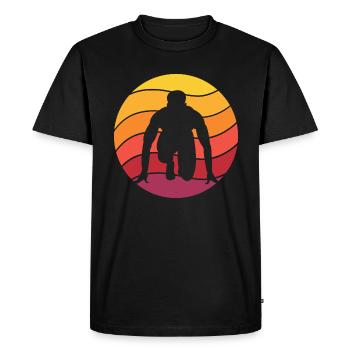 Running Retro Style Vintage - Men's Premium Organic T-Shirt - black - Front - Nico (187cm)