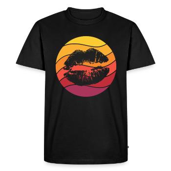 Lèvres Retro Style Vintage - T-shirt Premium bio Homme - noir - Devant - Nico (187cm)