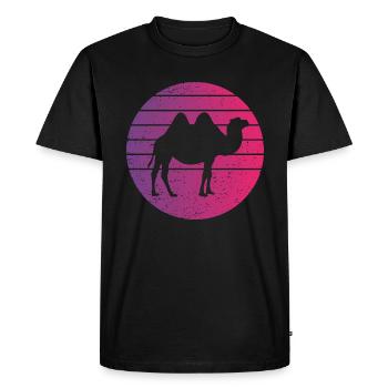 Camel Retro Style Vintage - Men's Premium Organic T-Shirt - black - Front - Nico (187cm)