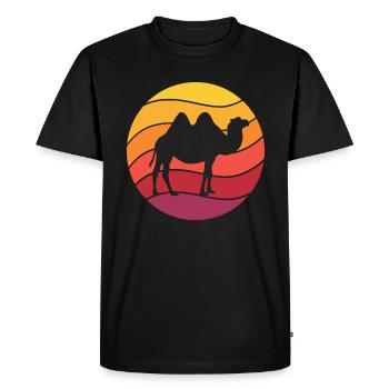 Camel Retro Style Vintage - Men's Premium Organic T-Shirt - black - Front - Nico (187cm)