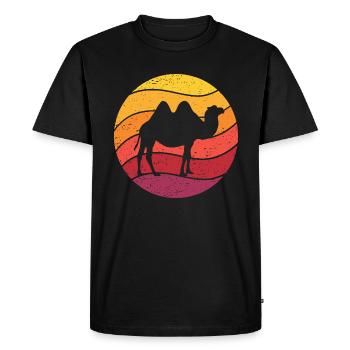 Camel Retro Style Vintage - Men's Premium Organic T-Shirt - black - Front - Nico (187cm)