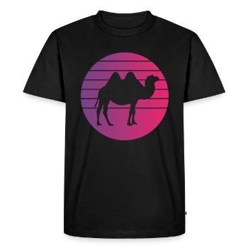 Camel Retro Style Vintage - Men's Premium Organic T-Shirt - black - Front - Nico (187cm)