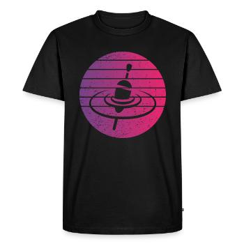 Pose Fishing Swimmer Retro Style Vintage - Men's Premium Organic T-Shirt - black - Front - Nico (187cm)