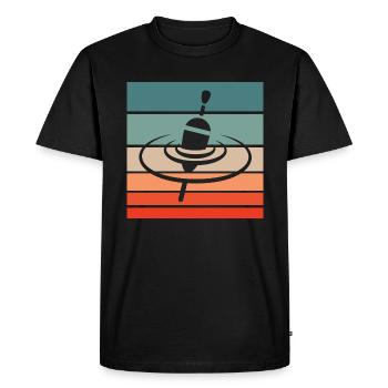 Pose Fishing Swimmer Retro Style Vintage - Men's Premium Organic T-Shirt - black - Front - Nico (187cm)