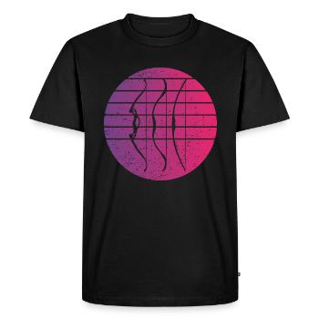 Tir à l’arc Retro Style Vintage - T-shirt Premium bio Homme - noir - Devant - Nico (187cm)