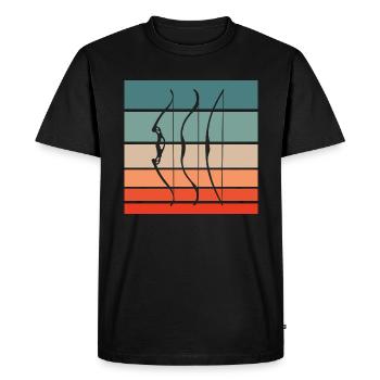 Tir à l’arc Retro Style Vintage - T-shirt Premium bio Homme - noir - Devant - Nico (187cm)