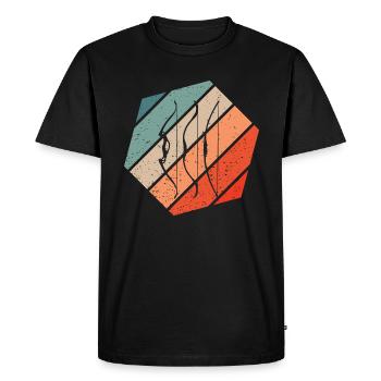 Tir à l’arc Retro Style Vintage - T-shirt Premium bio Homme - noir - Devant - Nico (187cm)