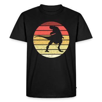 Dinosaure Rétro Style Vintage - T-shirt Premium bio Homme - noir - Devant - Nico (187cm)