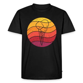 Cornet de crème glacée Retro Style Vintage - T-shirt Premium bio Homme - noir - Devant - Nico (187cm)