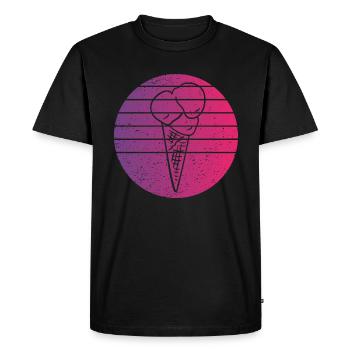 Cornet de crème glacée Retro Style Vintage - T-shirt Premium bio Homme - noir - Devant - Nico (187cm)