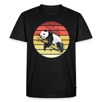 Panda Retro Style Vintage - T-shirt Premium bio Homme - noir - Devant - Nico (187cm)