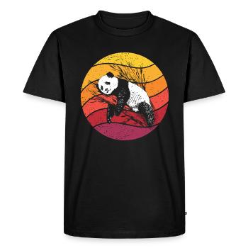 Panda Retro Style Vintage - Men's Premium Organic T-Shirt - black - Front - Nico (187cm)
