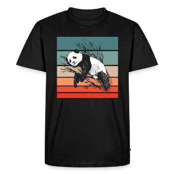 Panda Retro Style Vintage - T-shirt Premium bio Homme - noir - Devant - Nico (187cm)