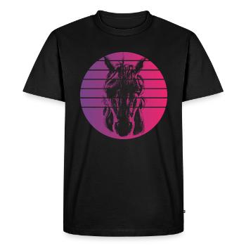 Licorne Rétro Style Vintage - T-shirt Premium bio Homme - noir - Devant - Nico (187cm)