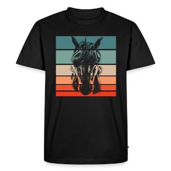 Licorne Rétro Style Vintage - T-shirt Premium bio Homme - noir - Devant - Nico (187cm)