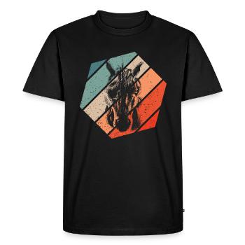Licorne Rétro Style Vintage - T-shirt Premium bio Homme - noir - Devant - Nico (187cm)