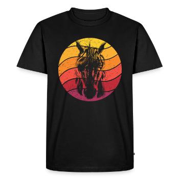 Licorne Rétro Style Vintage - T-shirt Premium bio Homme - noir - Devant - Nico (187cm)