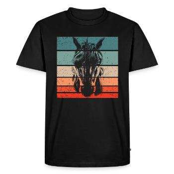 Licorne Rétro Style Vintage - T-shirt Premium bio Homme - noir - Devant - Nico (187cm)