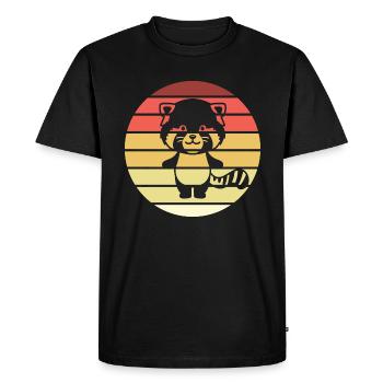 Red Panda Retro Style Vintage - Men's Premium Organic T-Shirt - black - Front - Nico (187cm)