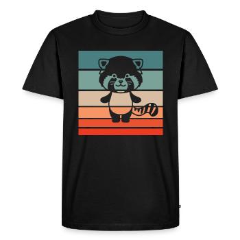 Red Panda Retro Style Vintage - Men's Premium Organic T-Shirt - black - Front - Nico (187cm)