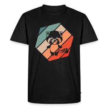 Red Panda Retro Style Vintage - Men's Premium Organic T-Shirt - black - Front - Nico (187cm)