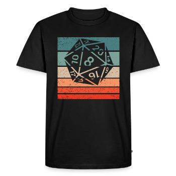 20-sided Cube Retro Style Vintage - Men's Premium Organic T-Shirt - black - Front - Nico (187cm)